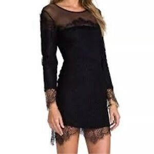 Elegant For Love & Lemons  Black Lace Dress